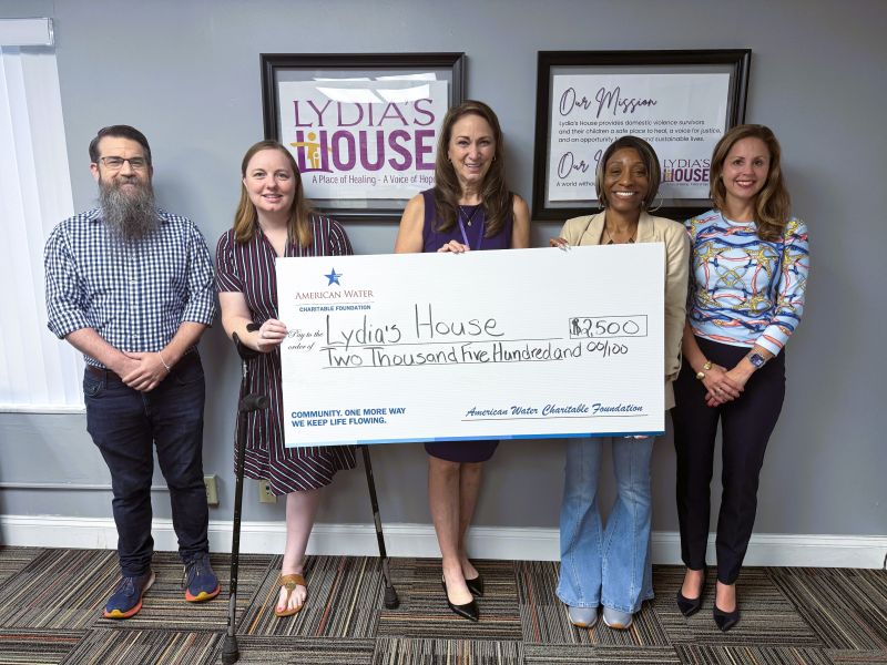 Missouri American Water and the American Water Charitable Foundation donation cheque