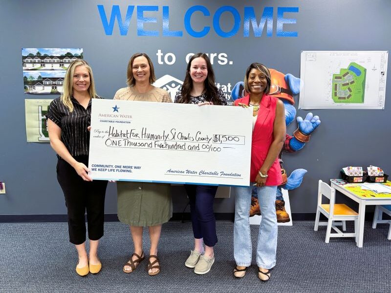 Missouri American Water and the American Water Charitable Foundation donation cheque